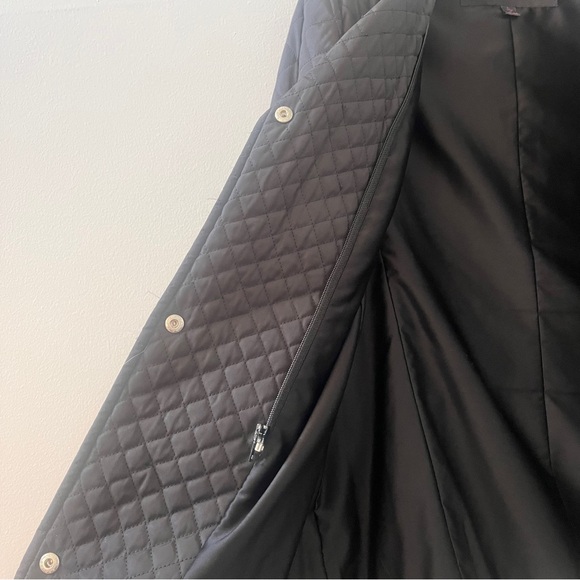 Betsey Johnson Short Black Quilted Trench Coat - Picture 7 of 10
